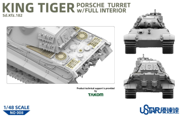 PREORDER - King Tiger Porsche Turret w/Full Interior UStar No-008 skala 1/48