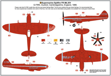 Supermarine Spitfire Mk.XIV civilian Schemes Airfix A05139 skala 1/48