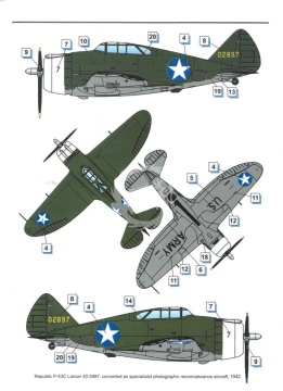 Model plastikowy Republic P-43 B/C Lancer (recon) Dora Wings DW48034 skala 1/48