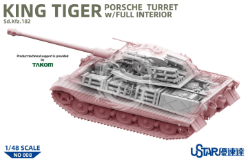 PREORDER - King Tiger Porsche Turret w/Full Interior UStar No-008 skala 1/48