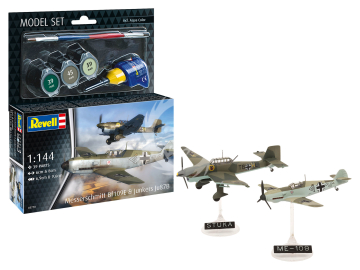  Model Set Messerschmitt Bf109E & Ju87B Stuka - Revell 63770 skala 1/144 