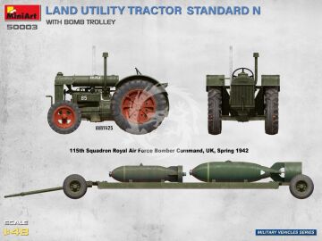  Land Utility Tractor Standard N with Bomb Trolley - MiniArt 50003 skala 1:48