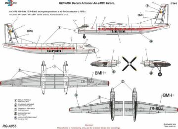 RG-А055 An-24RV Tarom for Amodel and Eastern Express 1/144