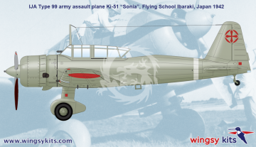 Model plastikowy IJA Type 99 army assault plane Ki-51 “Sonia”, WINGSY KITS D5-04, skala 1/48