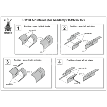 Zestaw dodatków- F-111B AIR INTAKES (FOR ACADEMY) 151970/71/72  CAT4 R48084 skala 1/48 