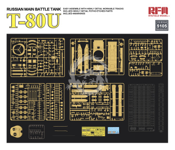 PREORDER - Russian Main Battle Tank T-80U RYE FIELD MODEL RFM5105 skala 1/35