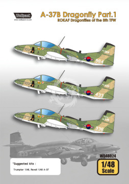 NA ZAMÓWIENIE - Zestaw kalkomanii A-37B Dragonfly Part.1 ROKAF Dragonfly of the 8th TFW - Wolfpack WD48024 skala 1/48