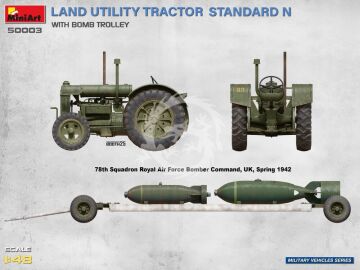  Land Utility Tractor Standard N with Bomb Trolley - MiniArt 50003 skala 1:48
