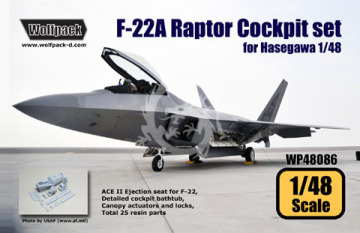 Zestaw dodatków F-22A Raptor Cockpit set (for Hasegawa 1/48), Wolfpack WP48086 skala 1/48