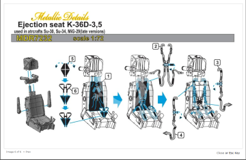 MDR7232 Ejection seat K-36D-3.5-Metallic Details 1/72