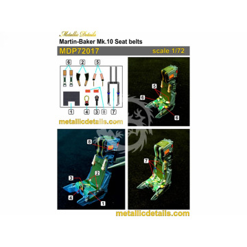 Martin-Baker Mk.10 Seat belts - Metallic Details MDP72017 skala 1/72