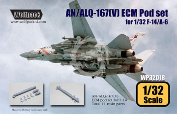 Zestaw dodatków AN/ALQ-167(V) ECM Pod set for F-14 (for Academy 1/32), Wolfpack WP32018 skala 1/32