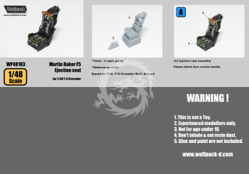 Zestaw dodatków Martin Baker Mk.F5 Ejection seat (for 1/48 F-8 Crusader), Wolfpack WP48183 skala 1/48