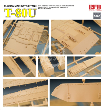 PREORDER - Russian Main Battle Tank T-80U RYE FIELD MODEL RFM5105 skala 1/35