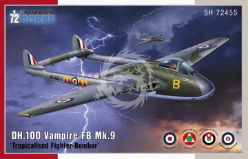 PROMOCJA - NA ZAMÓWIENIE - DH.100 Vampire FB.Mk.9 Tropicalised Fighter-Bomber - Special Hobby SH72455 skala 1/72 