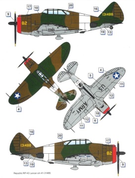 Model plastikowy Republic P-43 B/C Lancer (recon) Dora Wings DW48034 skala 1/48
