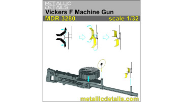  Vickers F Aircraft Machine Gun – 3D Printed - Metallic Details MDR3280 skala 1/32