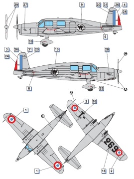 Caudron C.635 Simoun - Dora Wings DW48030 skala 1:48