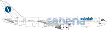 Boeing B767 Sabena'90s Skyline Decals SKY144-25 skala 1/144