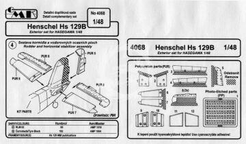Henschel Hs 129B Exterior Set Hasegawa/Revell - CMK 4068 skala 1/48