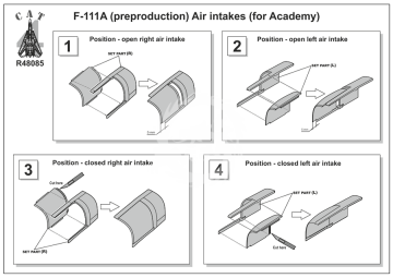 Zestaw dodatków-F-111A (preproduction) Air intakes (for Academy) CAT4 R48085 skala 1/48 
