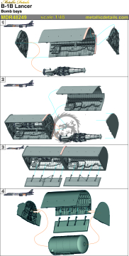 NA ZAMÓWIENIE - B-1B Lancer. Bomb bays Metallic Details MDR48249 skala 1/48 