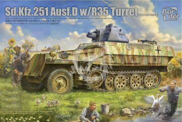 Sd.Kfz.251 Ausf.D with R35 - Turret Border model BT042 BT-042 skala 1/35 