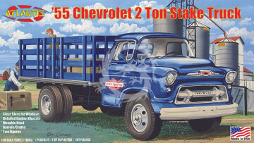 Model plastikowy Ciężarówka '55 Chevrolet 2 ton Stake Truck - Atlantis  H1401 skala 1/48