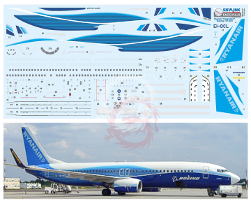 Kalkomania do Boeing 737-800 Ryanair, Skyline SKY144-67 skala 1/144