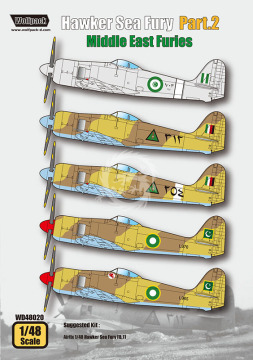 Zestaw kalkomanii Hawker Sea Fury Part.2 - Middle East Furies, Wolfpack WD48021 skala 1/48