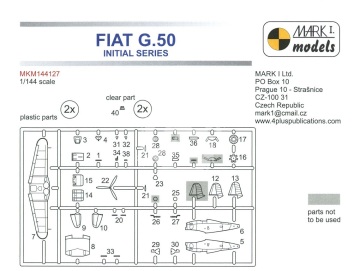 Model plastikowy Fiat G.50 ‘Initial Series’ Mark I MKM144127 1/144
