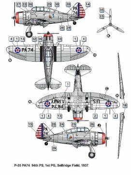 Model plastikowy Seversky P-35 Dora Wings DW48012 skala 1/48