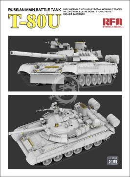 PREORDER - Russian Main Battle Tank T-80U RYE FIELD MODEL RFM5105 skala 1/35
