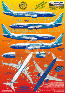 Kalkomania i blaszka do Boeing 737-800 Dreamliner, Ryanair, Skyline SKY144-67 skala 1/144
