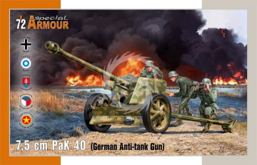 NA ZAMÓWIENIE - 7,5 cm Pak 40 German Anti-Tank Gun Special Armour SA72025 skala 1/72