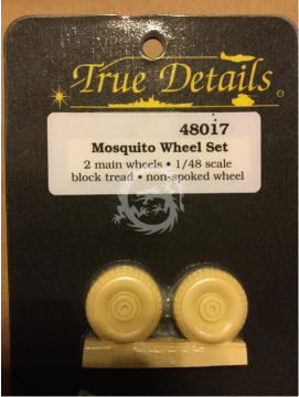 Mosquito Wheel Set 2 Main Wheels - Block Tread True Details 48017 skala 1/48
