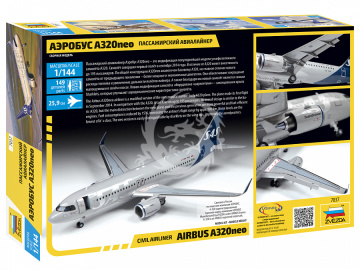 Model plastikowy Airbus A320neo, Zvezda 7037, skala 1/144