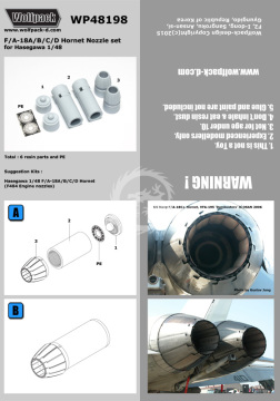 Zestaw dodatków F/A-18A/B/C/D Hornet F404 Engine Nozzle set (for Hasegawa 1/48), Wolfpack WP48198 skala 1/48