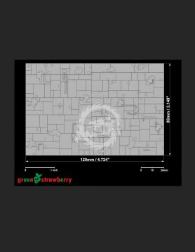 14921 Podstawka sci-fi pod model - poszycie statku kosmicznego - Greeble – plating Green Strawberry