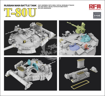 PREORDER - Russian Main Battle Tank T-80U RYE FIELD MODEL RFM5105 skala 1/35