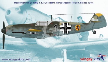 MESSERSCHMITT Bf 109 E-3, WINGSY KITS D5-08 skala 1/48