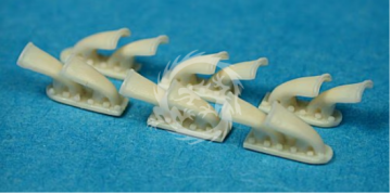Curtiss P-40E-N Flared Exhausts fits Hasegawa Kits Ultracast 48153 skala 1/48