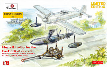 PRZEDSPRZEDAZ - Floats & trolley for Fw-190W-2 fighter - Amodel NA72008 skala 1/72
