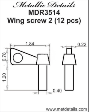 NA ZAMÓWIENIE - Wing screw 2 (12 pcs.) - Metallic Details MDR3514 skala  1/35