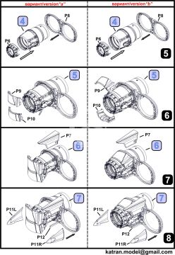   Tornado IDS/GR.1 early Exhaust Nozzles RB 199-4R Mk.101 (varied) - Katran K4864 skala 1/48