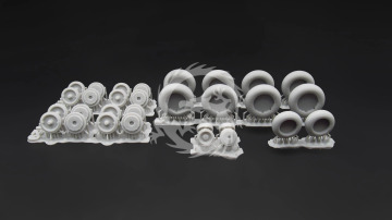 NA ZAMÓWIENIE - IL-18, IL-20, IL-22, IL-38 Wheels for Amodel kits (3D printed set) - Metallic Details MDR72129 skala 1/72 