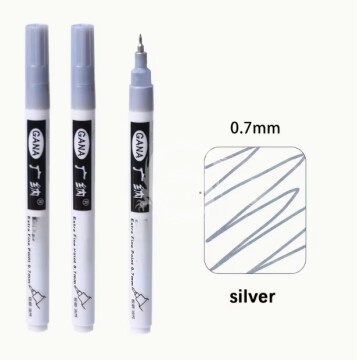 Ultra-Cienkie Markery koloru srebrnego 0,7 mm  