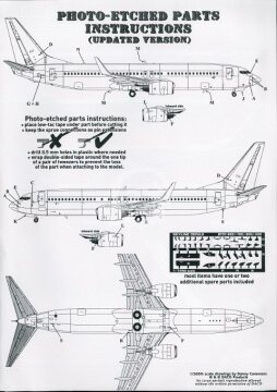 Kalkomania i blaszka do Boeing 737-800 Dreamliner, Ryanair, Skyline SKY144-67 skala 1/144