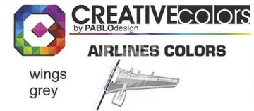 Farba Airlines Colors Wings Grey  - Creativ colors CC-PA027 poj. 30ml