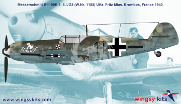 MESSERSCHMITT Bf 109 E-3, WINGSY KITS D5-08 skala 1/48